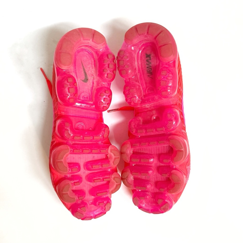 NIKE NEON HOT PINK BLAST HYPER PUNCH AIR VAPORMAX FLYKNIT KNIT SHOES SNEAKERS - Picture 6 of 9